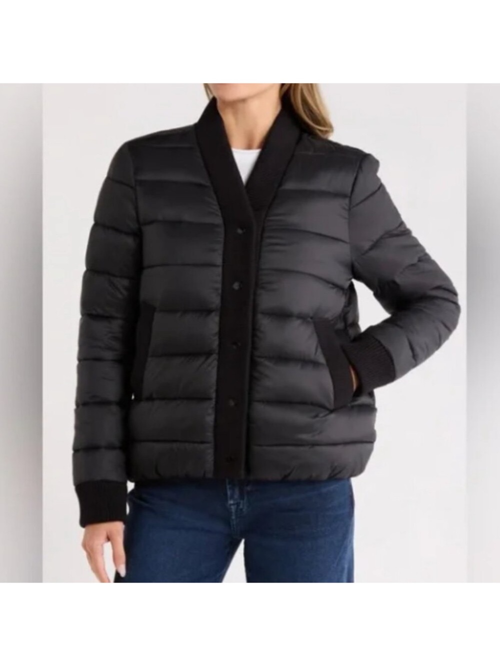 Rebecca Minkoff Women's Black Quilted Puffer Jacket